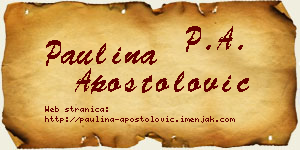Paulina Apostolović vizit kartica